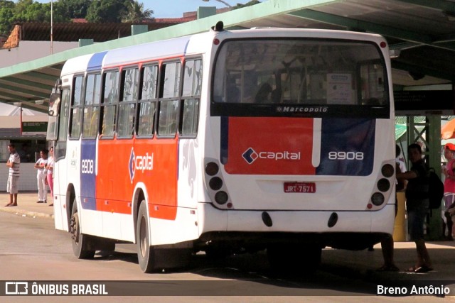 Capital Transportes 8908 na cidade de Aracaju, Sergipe, Brasil, por Breno Antônio. ID da foto: 12104418.