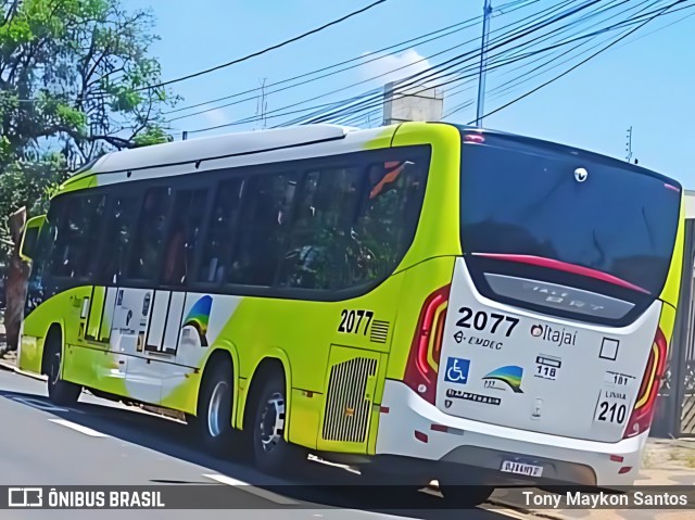Itajaí Transportes Coletivos 2077 na cidade de Campinas, São Paulo, Brasil, por Tony Maykon Santos. ID da foto: 12104158.