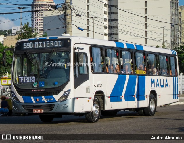 Viação Mauá RJ 185.134 na cidade de Niterói, Rio de Janeiro, Brasil, por André Almeida. ID da foto: 12104015.