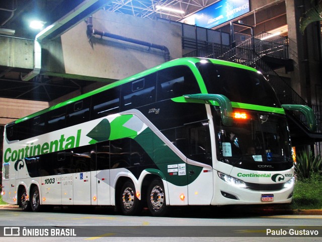 Viação Continental de Transportes 1003 na cidade de São Paulo, São Paulo, Brasil, por Paulo Gustavo. ID da foto: 12105771.