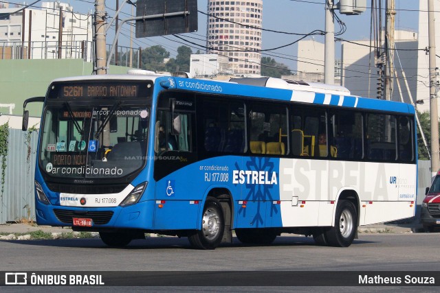 Viação Estrela RJ 177.008 na cidade de Niterói, Rio de Janeiro, Brasil, por Matheus Souza. ID da foto: 12104446.
