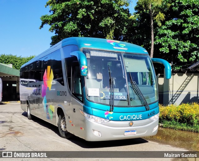 Cacique Transportes 4450 na cidade de Salvador, Bahia, Brasil, por Mairan Santos. ID da foto: 12108191.