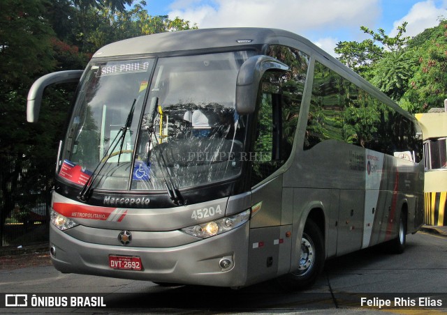 Empresa de Ônibus Pássaro Marron 45204 na cidade de São Paulo, São Paulo, Brasil, por Felipe Rhis Elias. ID da foto: 12107692.