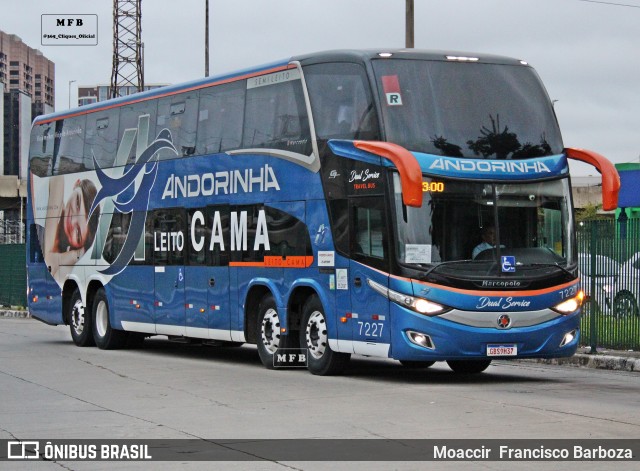 Empresa de Transportes Andorinha 7227 na cidade de São Paulo, São Paulo, Brasil, por Moaccir  Francisco Barboza. ID da foto: 12067915.