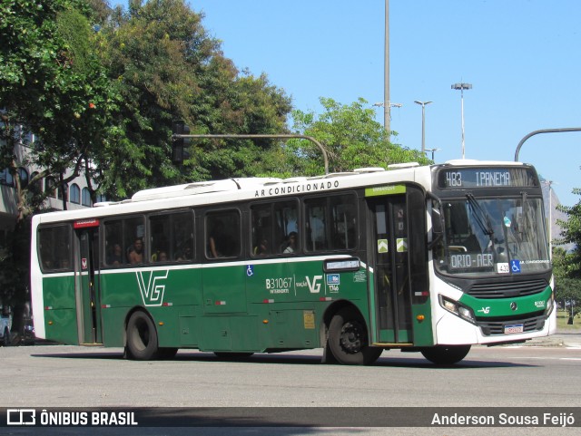 Viação VG B31067 na cidade de Rio de Janeiro, Rio de Janeiro, Brasil, por Anderson Sousa Feijó. ID da foto: 12067952.