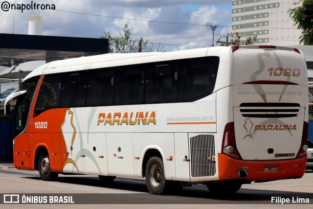 Viação Paraúna 1020 na cidade de Goiânia, Goiás, Brasil, por Filipe Lima. ID da foto: 12067948.