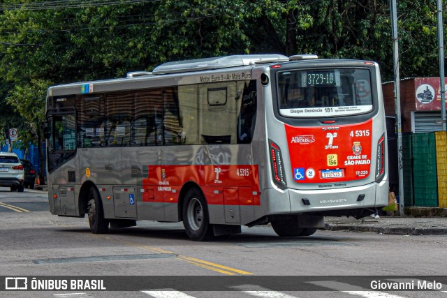 Allibus Transportes 4 5315 na cidade de São Paulo, São Paulo, Brasil, por Giovanni Melo. ID da foto: 12066408.
