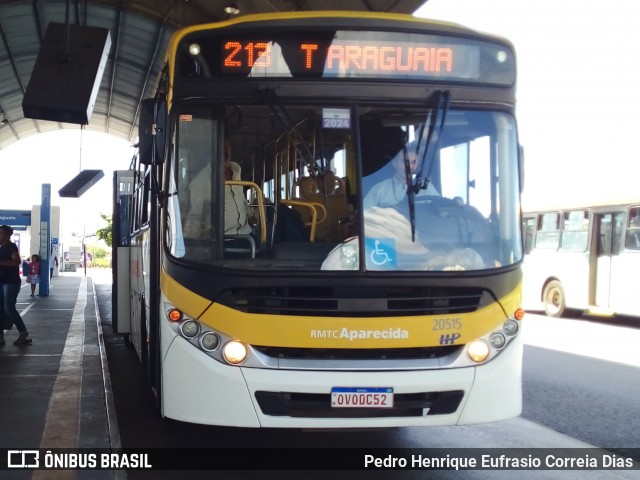 HP Transportes Coletivos 20515 na cidade de Aparecida de Goiânia, Goiás, Brasil, por Pedro Henrique Eufrasio Correia Dias. ID da foto: 12066829.