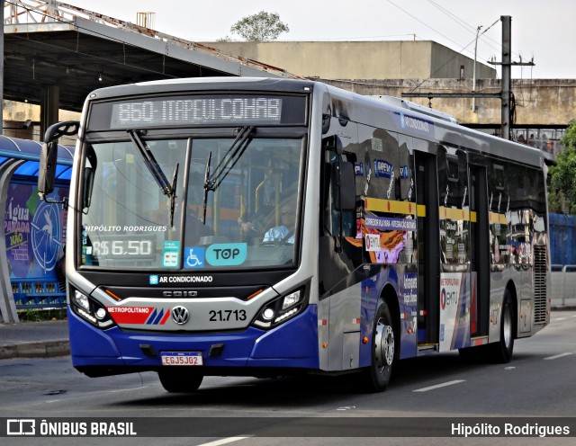 Viação Osasco 21.713 na cidade de Itapevi, São Paulo, Brasil, por Hipólito Rodrigues. ID da foto: 12067447.