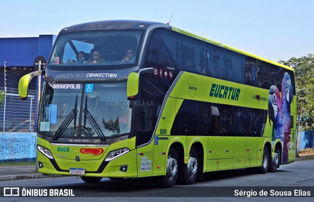 Eucatur - Empresa União Cascavel de Transportes e Turismo 6008 na cidade de São Paulo, São Paulo, Brasil, por Sérgio de Sousa Elias. ID da foto: 12068002.