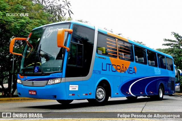 Litorânea Transportes Coletivos 5078 na cidade de São Paulo, São Paulo, Brasil, por Felipe Pessoa de Albuquerque. ID da foto: 12067442.