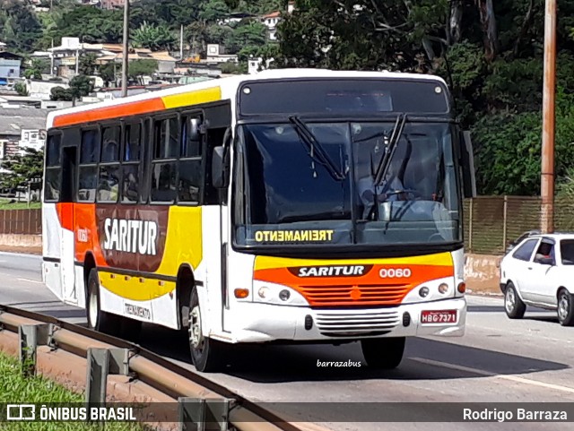 Saritur - Santa Rita Transporte Urbano e Rodoviário 0060 na cidade de Belo Horizonte, Minas Gerais, Brasil, por Rodrigo Barraza. ID da foto: 12067168.