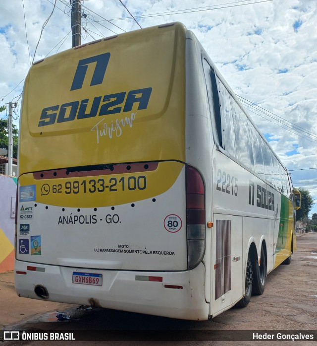 N Souza Transportes e Turismo 22215 na cidade de Campinorte, Goiás, Brasil, por Heder Gonçalves. ID da foto: 12066572.