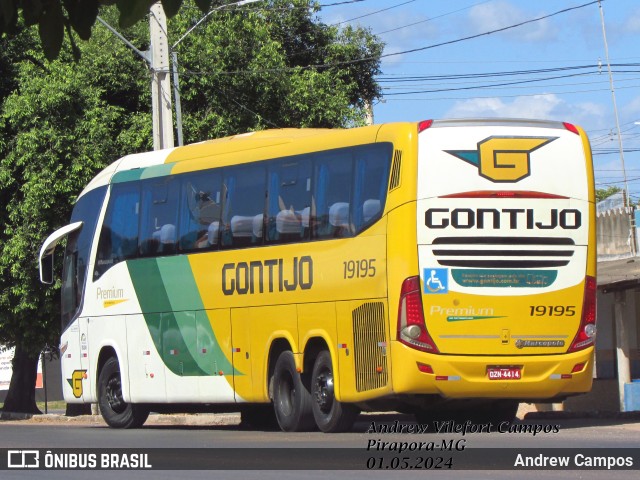 Empresa Gontijo de Transportes 19195 na cidade de Pirapora, Minas Gerais, Brasil, por Andrew Campos. ID da foto: 12067543.