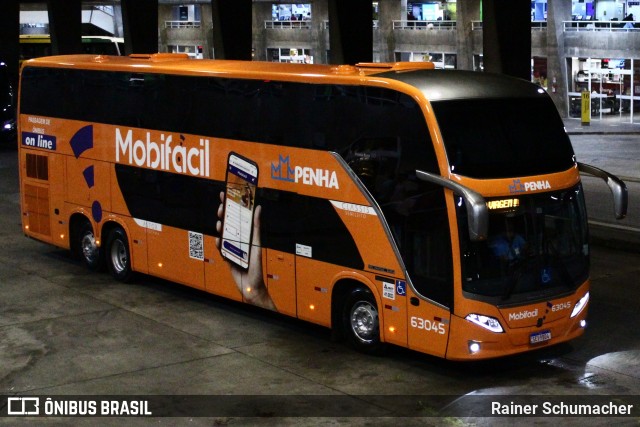 Empresa de Ônibus Nossa Senhora da Penha 63045 na cidade de Curitiba, Paraná, Brasil, por Rainer Schumacher. ID da foto: 12066492.