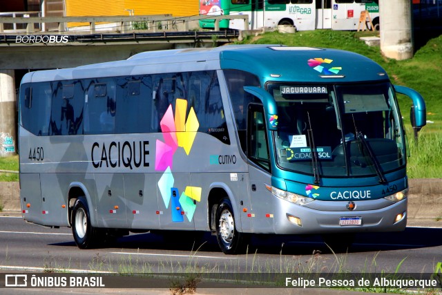 Cacique Transportes 4450 na cidade de Salvador, Bahia, Brasil, por Felipe Pessoa de Albuquerque. ID da foto: 12111498.