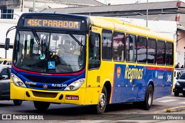 Auto Viação Reginas RJ 110.349 na cidade de Rio de Janeiro, Rio de Janeiro, Brasil, por Flávio Oliveira. ID da foto: 12113187.