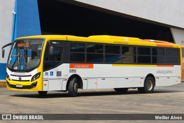 Viação Araguarina 3188 na cidade de Goiânia, Goiás, Brasil, por Weiller Alves. ID da foto: 12113648.