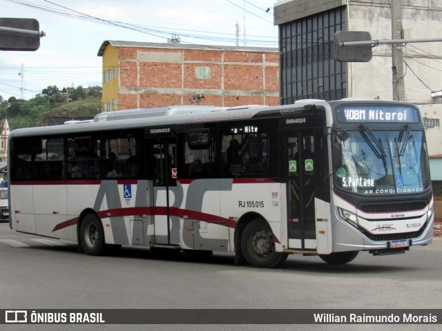 Auto Viação ABC RJ 105.015 na cidade de São Gonçalo, Rio de Janeiro, Brasil, por Willian Raimundo Morais. ID da foto: 12117386.