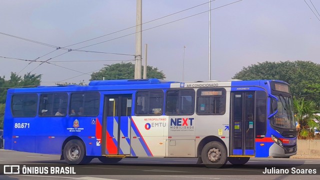 Next Mobilidade - ABC Sistema de Transporte 80.671 na cidade de Santo André, São Paulo, Brasil, por Juliano Soares. ID da foto: 12116910.