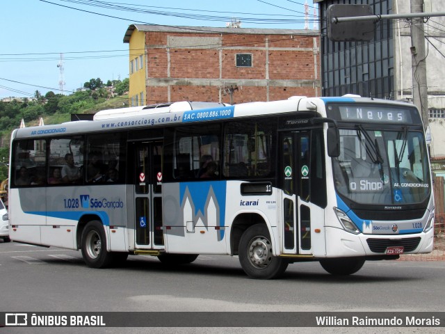 Icaraí Auto Transportes 1.028 na cidade de São Gonçalo, Rio de Janeiro, Brasil, por Willian Raimundo Morais. ID da foto: 12122676.