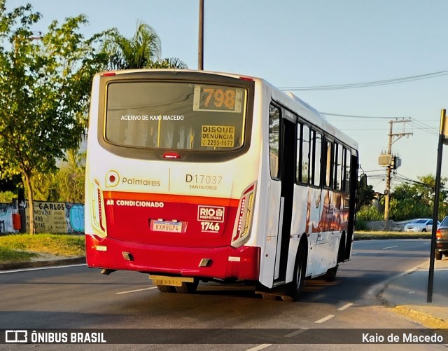 Auto Viação Palmares D17037 na cidade de Rio de Janeiro, Rio de Janeiro, Brasil, por Kaio de Macedo. ID da foto: 12130699.