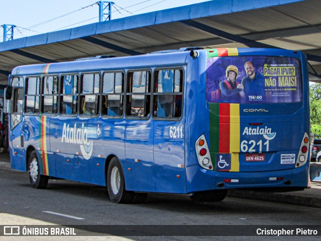 Viação Atalaia Transportes 6211 na cidade de Aracaju, Sergipe, Brasil, por Cristopher Pietro. ID da foto: 12069020.
