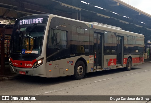 Express Transportes Urbanos Ltda 4 8008 na cidade de São Paulo, São Paulo, Brasil, por Diego Cardoso da Silva. ID da foto: 12068515.