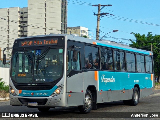 Auto Ônibus Fagundes RJ 101.297 na cidade de Niterói, Rio de Janeiro, Brasil, por Anderson José. ID da foto: 12070834.