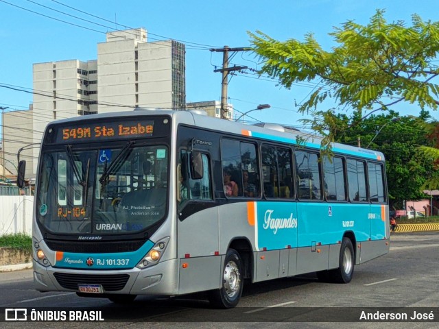 Auto Ônibus Fagundes RJ 101.337 na cidade de Niterói, Rio de Janeiro, Brasil, por Anderson José. ID da foto: 12070819.