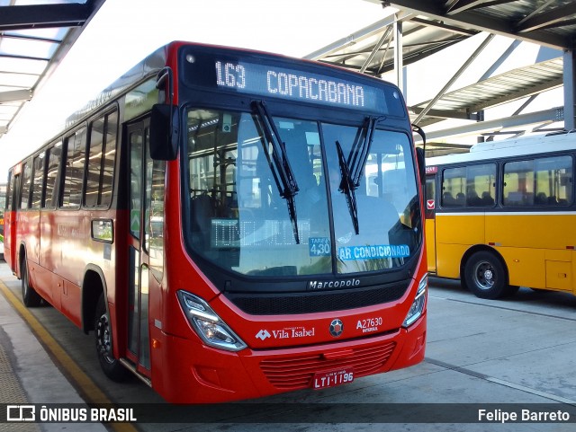 Transportes Vila Isabel A27630 na cidade de Rio de Janeiro, Rio de Janeiro, Brasil, por Felipe Barreto. ID da foto: 12068328.