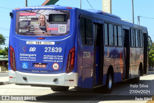 BB Transportes e Turismo 27.639 na cidade de Osasco, São Paulo, Brasil, por Ítalo Silva. ID da foto: 12070039.