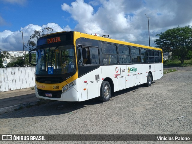 Coletivo Transportes 3607 na cidade de Caruaru, Pernambuco, Brasil, por Vinicius Palone. ID da foto: 12070231.