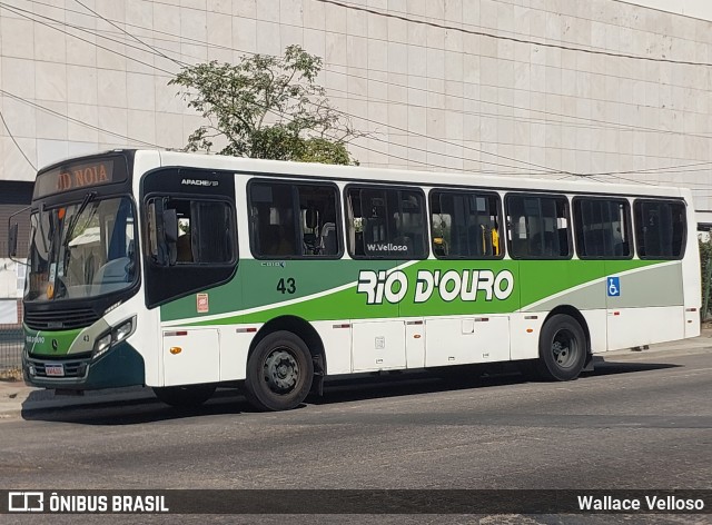 Rio D´Ouro Transportes Coletivos 43 na cidade de São João de Meriti, Rio de Janeiro, Brasil, por Wallace Velloso. ID da foto: 12068716.