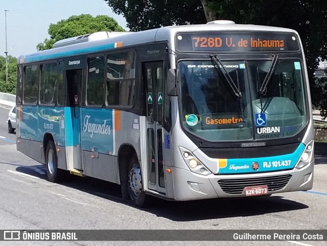 Auto Ônibus Fagundes RJ 101.437 na cidade de Rio de Janeiro, Rio de Janeiro, Brasil, por Guilherme Pereira Costa. ID da foto: 12070447.