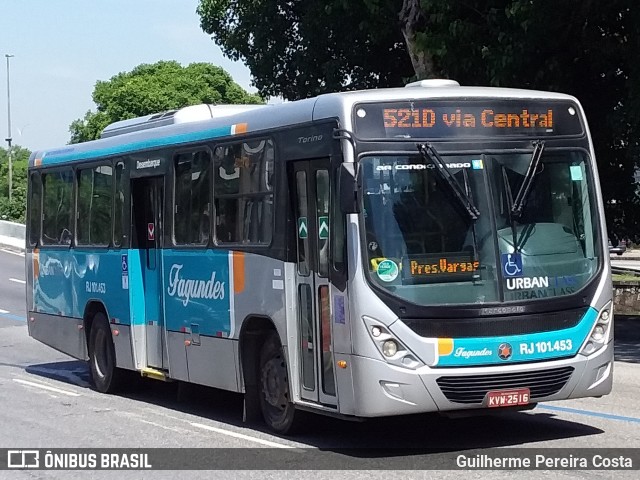 Auto Ônibus Fagundes RJ 101.453 na cidade de Rio de Janeiro, Rio de Janeiro, Brasil, por Guilherme Pereira Costa. ID da foto: 12070735.