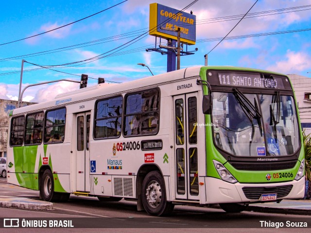Via Verde Transportes Coletivos 0524006 na cidade de Manaus, Amazonas, Brasil, por Thiago Souza. ID da foto: 12070087.