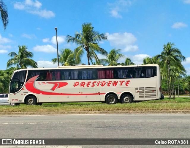 Viação Presidente 3520 na cidade de Ipatinga, Minas Gerais, Brasil, por Celso ROTA381. ID da foto: 12068593.