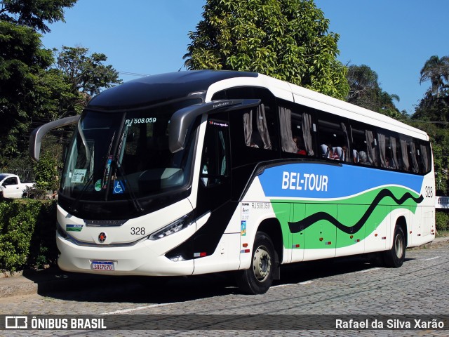 Bel-Tour Transportes e Turismo 328 na cidade de Petrópolis, Rio de Janeiro, Brasil, por Rafael da Silva Xarão. ID da foto: 12069734.
