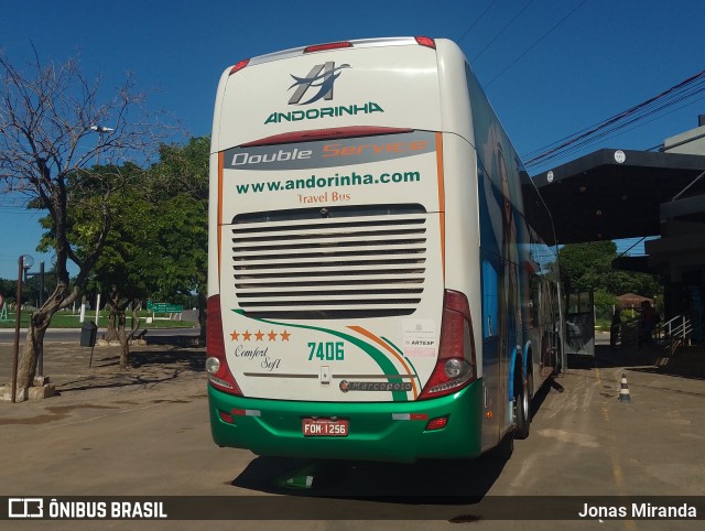 Empresa de Transportes Andorinha 7406 na cidade de Miranda, Mato Grosso do Sul, Brasil, por Jonas Miranda. ID da foto: 12068614.