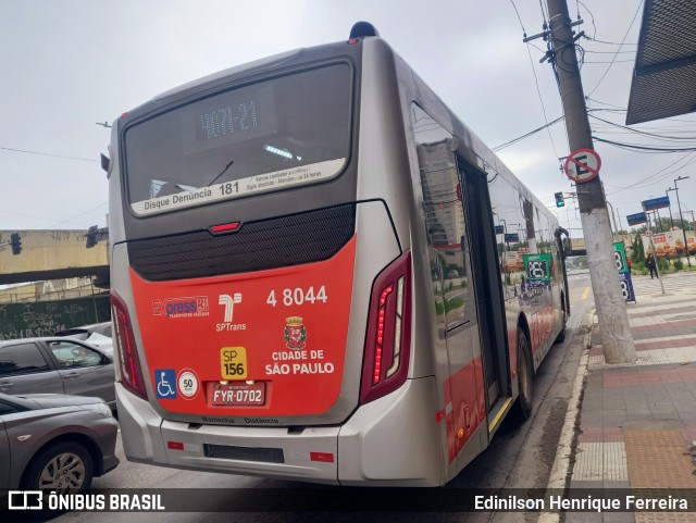 Express Transportes Urbanos Ltda 4 8044 na cidade de São Paulo, São Paulo, Brasil, por Edinilson Henrique Ferreira. ID da foto: 12071508.