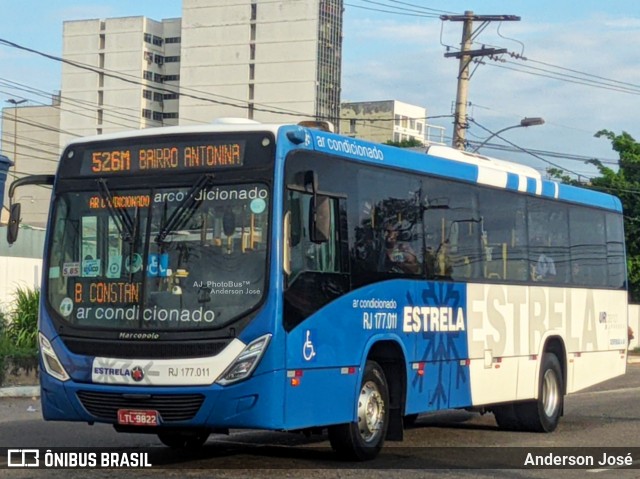 Viação Estrela RJ 177.011 na cidade de Niterói, Rio de Janeiro, Brasil, por Anderson José. ID da foto: 12070991.