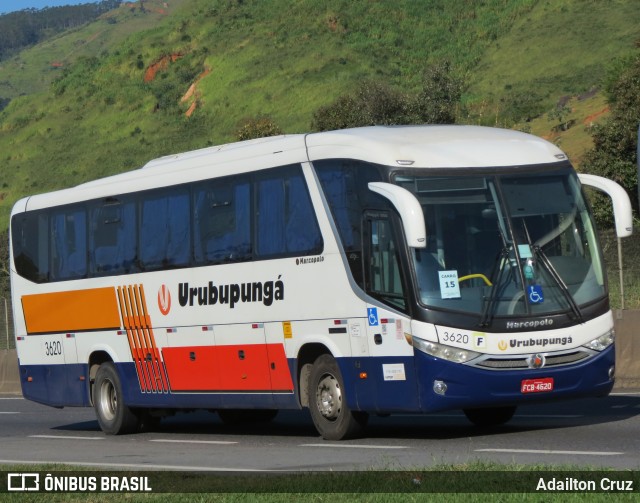 Auto Viação Urubupungá 3620 na cidade de Aparecida, São Paulo, Brasil, por Adailton Cruz. ID da foto: 12071679.
