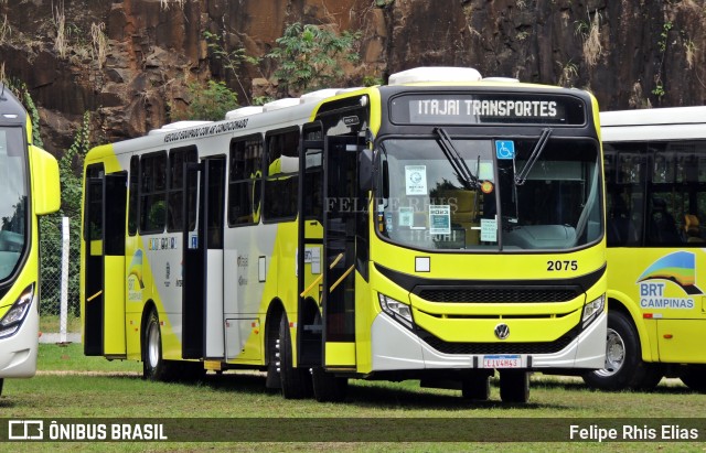 Itajaí Transportes Coletivos 2075 na cidade de Campinas, São Paulo, Brasil, por Felipe Rhis Elias. ID da foto: 12071511.