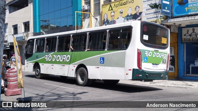 Rio D´Ouro Transportes Coletivos 63 na cidade de São João de Meriti, Rio de Janeiro, Brasil, por Anderson Nascimento. ID da foto: 12072915.