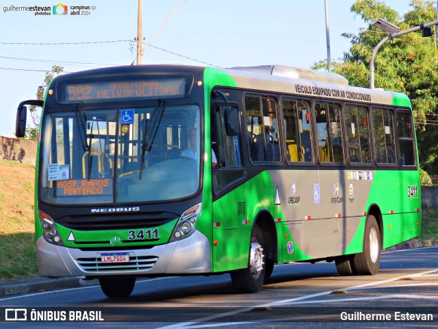 VB Transportes e Turismo 3411 na cidade de Campinas, São Paulo, Brasil, por Guilherme Estevan. ID da foto: 12072311.