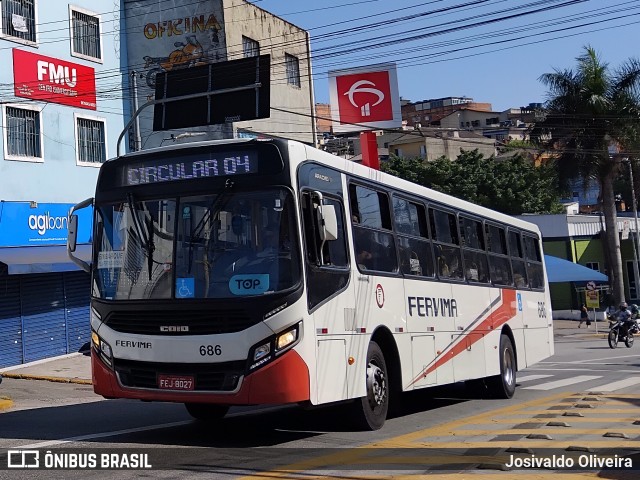Viação Fervima 686 na cidade de Taboão da Serra, São Paulo, Brasil, por Josivaldo Oliveira. ID da foto: 12072748.