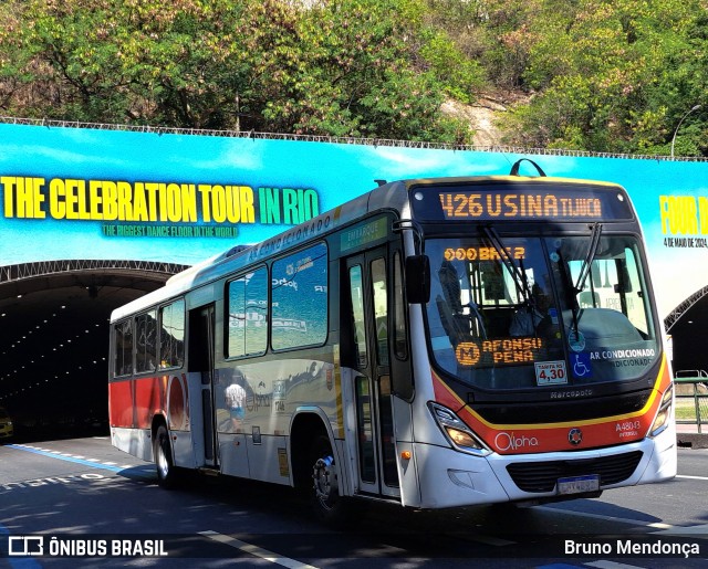 Auto Viação Alpha A48043 na cidade de Rio de Janeiro, Rio de Janeiro, Brasil, por Bruno Mendonça. ID da foto: 12073000.
