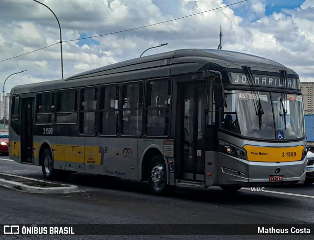 Viação Metrópole Paulista - Zona Leste 3 1509 na cidade de São Paulo, São Paulo, Brasil, por Matheus Costa. ID da foto: 12071654.