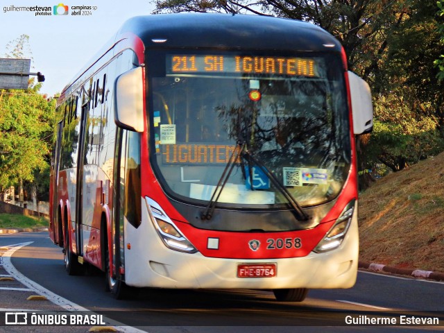Itajaí Transportes Coletivos 2058 na cidade de Campinas, São Paulo, Brasil, por Guilherme Estevan. ID da foto: 12072013.
